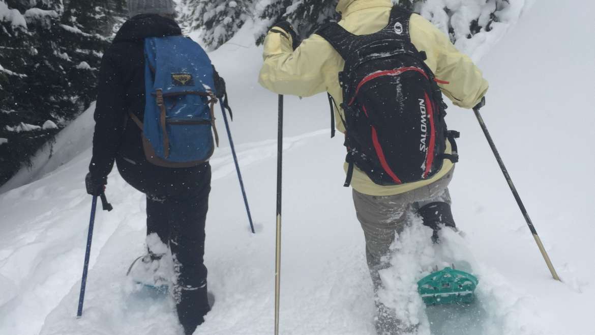 Snowshoes hiking